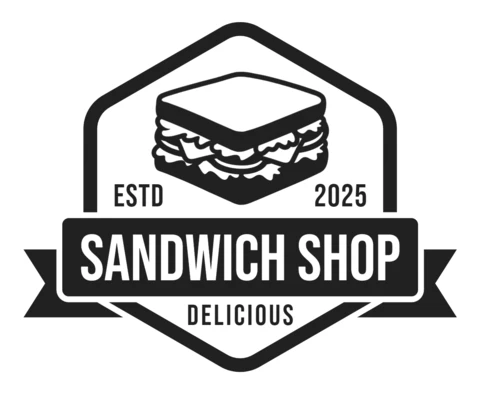 Modèle de logo pour sandwicherie noir
