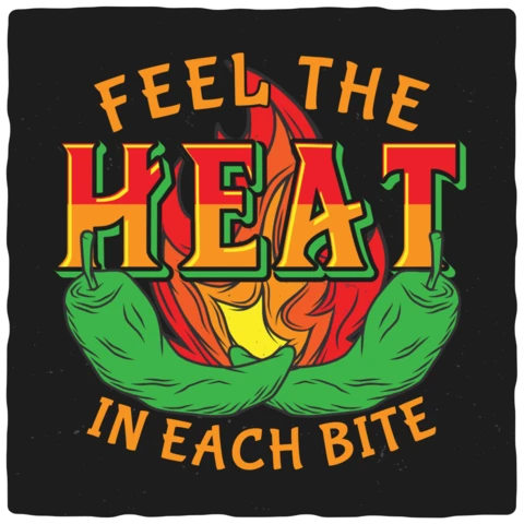 Deux poivrons et du feu - modèle de t-shirt vintage