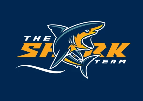 Shark Mascot Logo Design Template