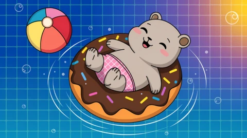 Modello di disegno di orso estivo per bambini