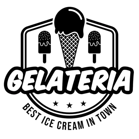 Gelateria Ice Cream Shop Logo Design Template