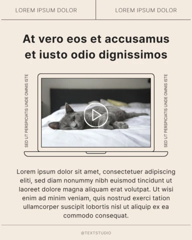 Nötr video oynatıcı tarzı instagram gönderi tasarım şablonu