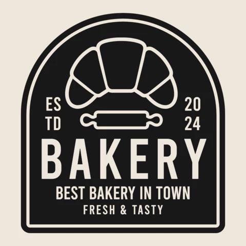 Fresh and Tasty Bakery Food Logo Design Template