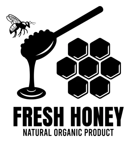 Natural Honey Bee Logo Design Template