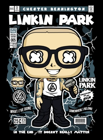 Linkin Park Cartoon Character Magazine Cover Design Template