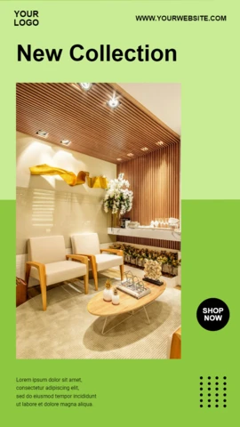Grüne zweifarbige flache Instagram Story Post Design Vorlage