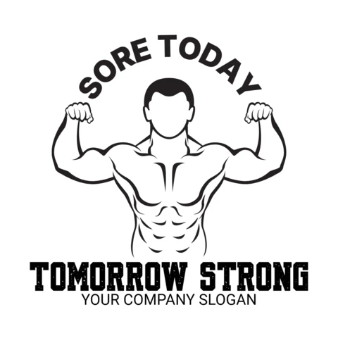 Modelo de design de logotipo de academia de ginástica Strongman