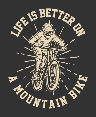 Mountain Biker Vintage T-shirt Design Template