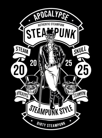 Apocalypse Steampunk Style T-Shirt Design Template