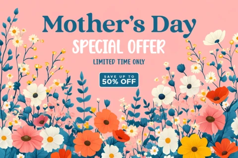 Floral Mother's Day Promotion Template - Editable Design for Special Offers
