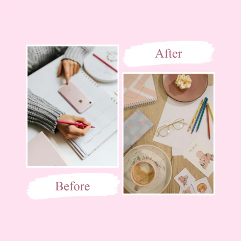 Before and After Creative Workspace Instagram Post Design Template