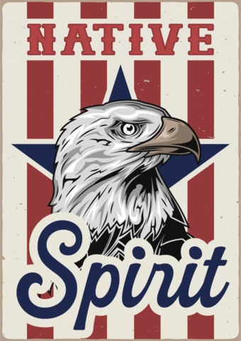 Vintage Eagle Head Poster Design Template