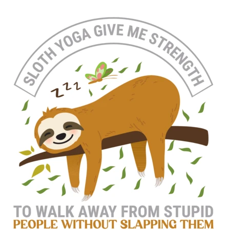 Sloth Yoga Design Template: Relaxed and Humorous Graphic Style for Stress Relief
