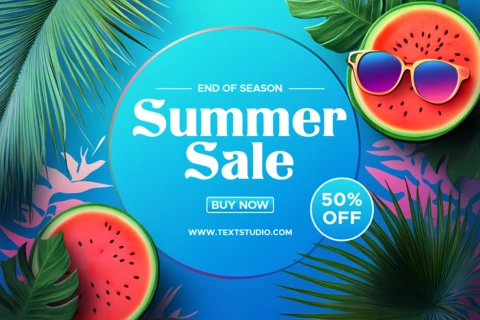 Vibrant Summer Sale Design Template with Tropical Elements