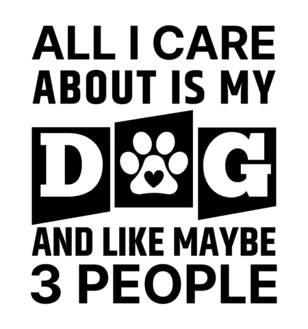 All I Care About Is My Dog Paw T-Shirt Design Template