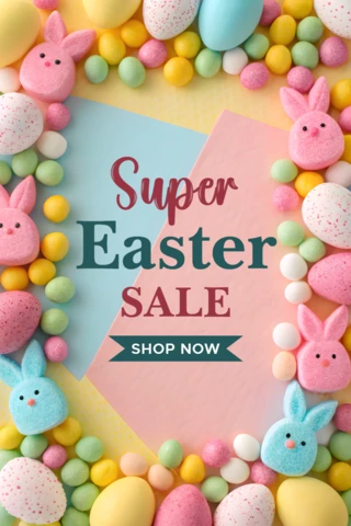 Colorida plantilla de diseño de venta de Pascua para promociones festivas