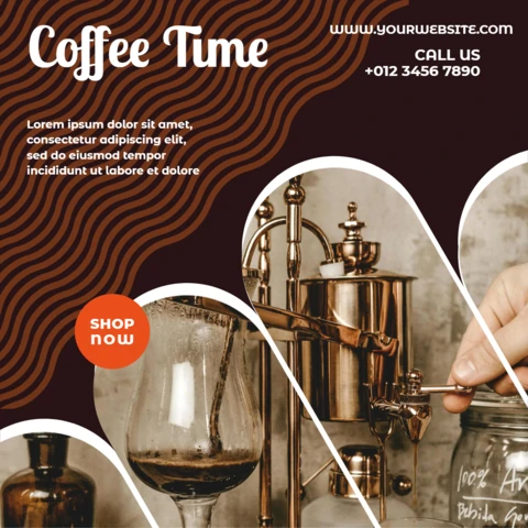 Plantilla de diseño de publicación de Instagram para la hora del café capuchino