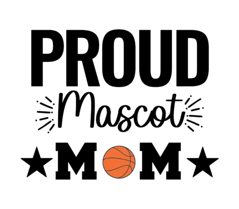 Proud Mascot Mom Basketball T-shirt Design Template