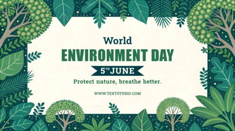 Template de design botânico para a celebração do dia mundial do meio ambiente
