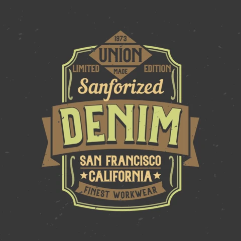 Denim Vintage Label T-Shirt Design Template