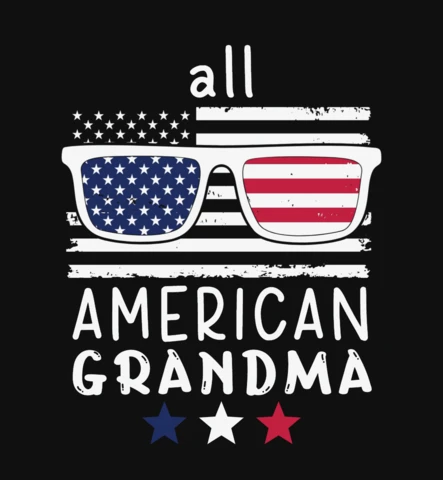 American Grandma 4th Of July T-Shirt Design Template