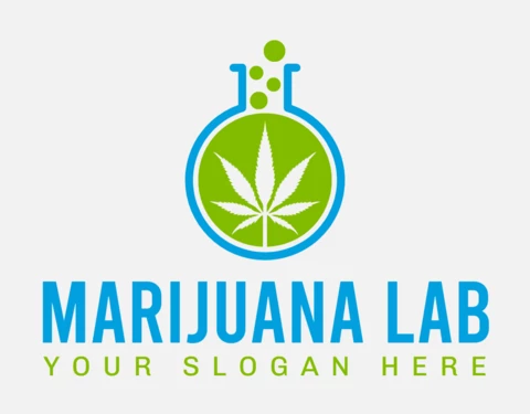 Marijuana Lab Logo Design Template