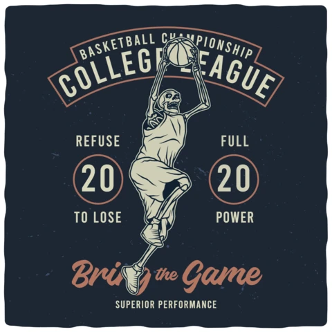 Basketball Championship College League T-shirt Design Template