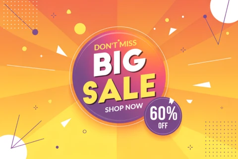 Vibrant Sale Announcement Template with Bold Typography for Promotional Posters