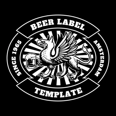 Griffin sosteniendo jarra de cerveza plantilla de diseño de logotipo