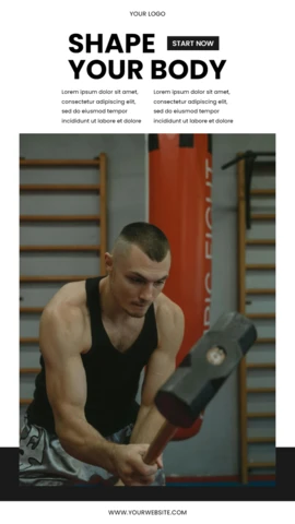 Shape your body crossfit instagram story post design template