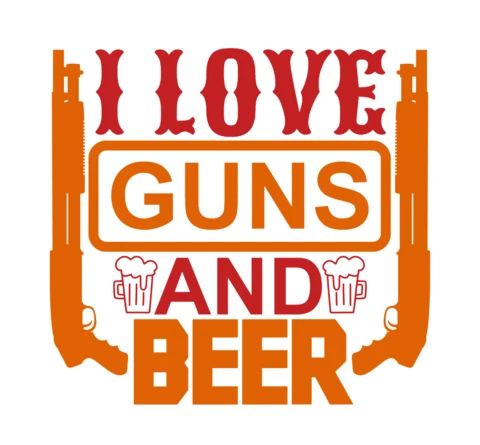 Vintage Style Guns and Beer Design Template
