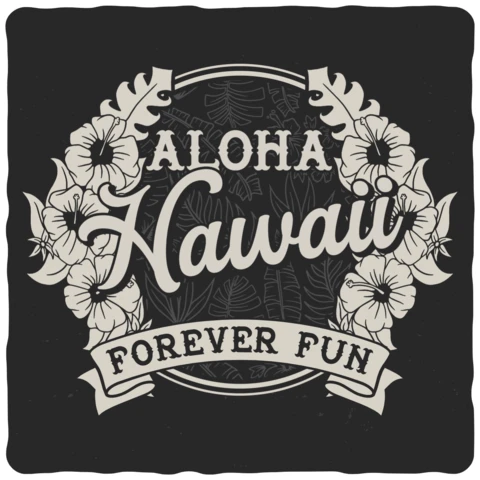 Aloha hawaii forever fun plantilla de diseño de camiseta