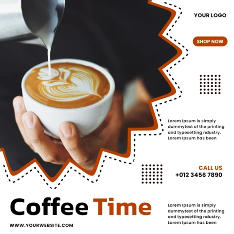 Coffee time instagram post design template