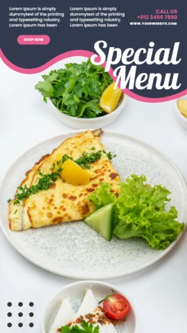 Restaurant Sale Promotional Instagram Story Post Design Template