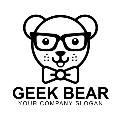 Geek Bear Logo Design Template