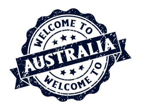 Modelo de design de logotipo de selo Welcome to australia