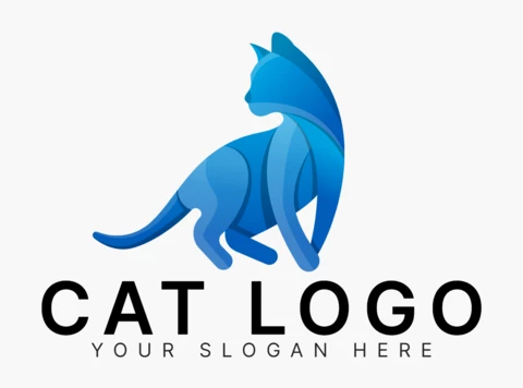 Bunte Designvorlage für das Katzenlogo