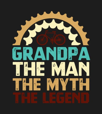 Modello di maglietta per nonno in bicicletta