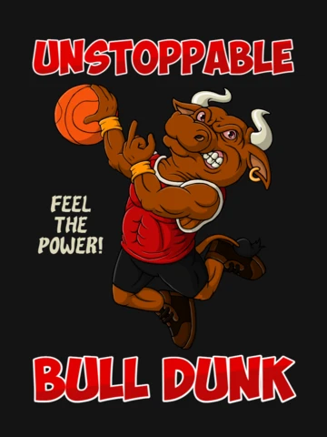 Cartoonish Bull Basketball Mascot Design For Poster Template