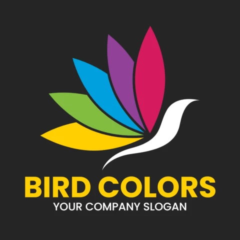 Flying Bird Colors Logo Design Template