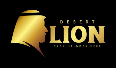 Modello di logo del leone del deserto