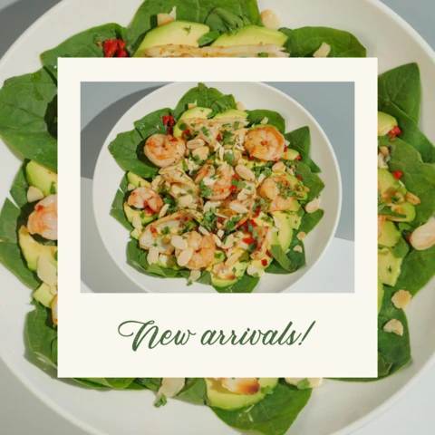 Avocado and Shrimp Salad Instagram Post Design Template