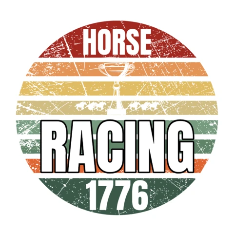 Modèle de conception de courses de chevaux d'inspiration vintage avec des éléments rétro