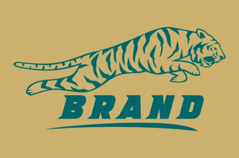 Plantilla de diseño de logotipo de tigre saltarín