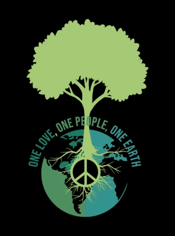 One Love One People One Earth Tree T-shirt Design