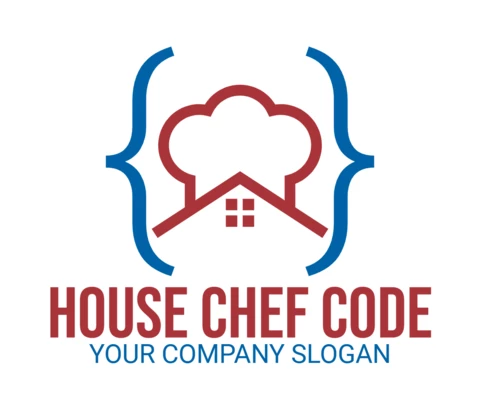Modèle de logo pour le chef cuisinier de la maison