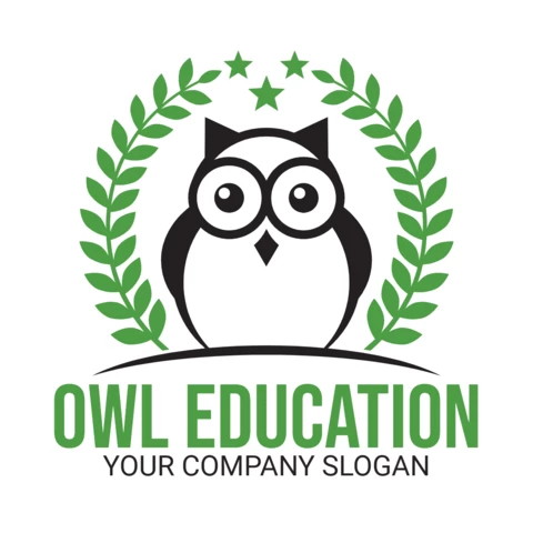 Szablon logo edukacyjnego z sową