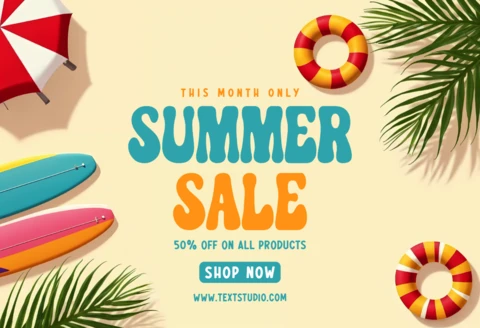 Colorida plantilla de diseño de rebajas de verano para promociones de temporada