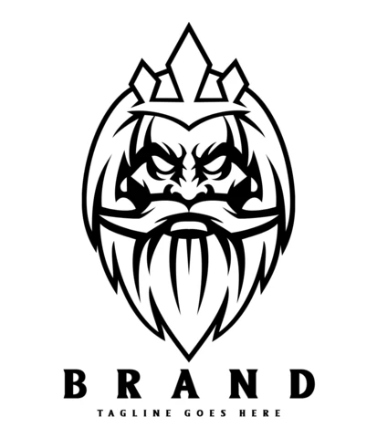 Poseidon Head Logo Design Template