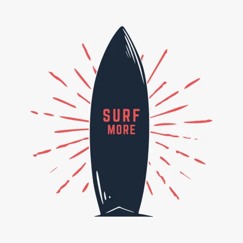 Surf Board Vintage Design Template